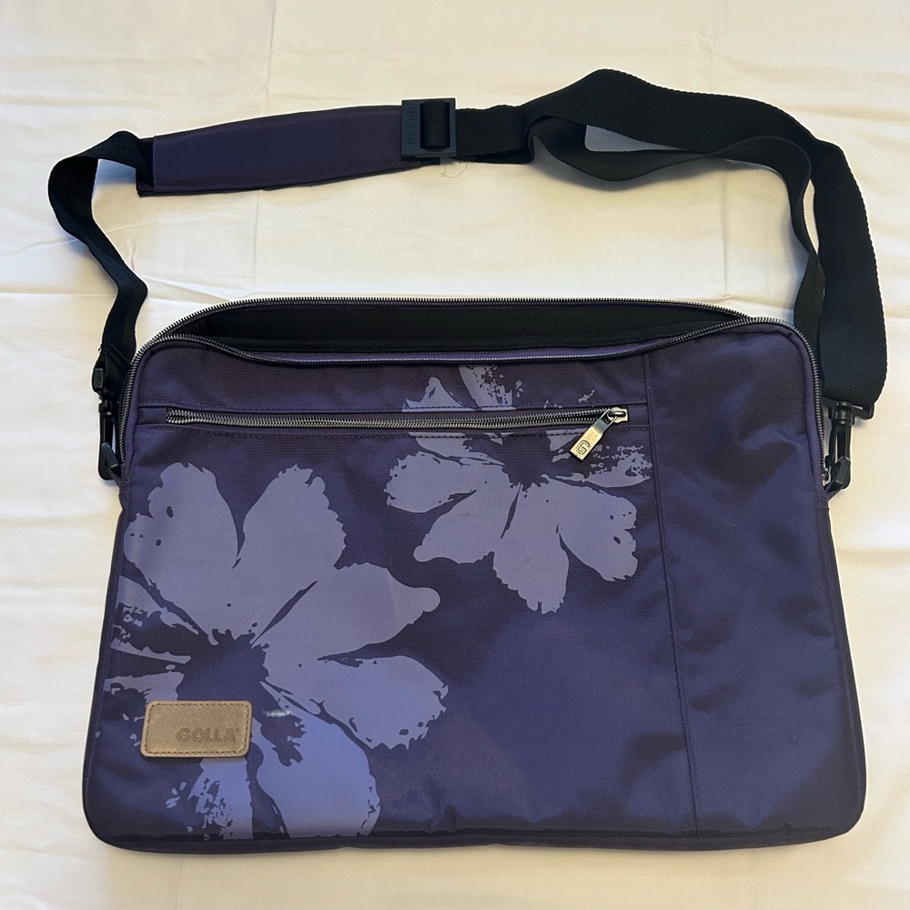 Purple Floral Laptop Bag
